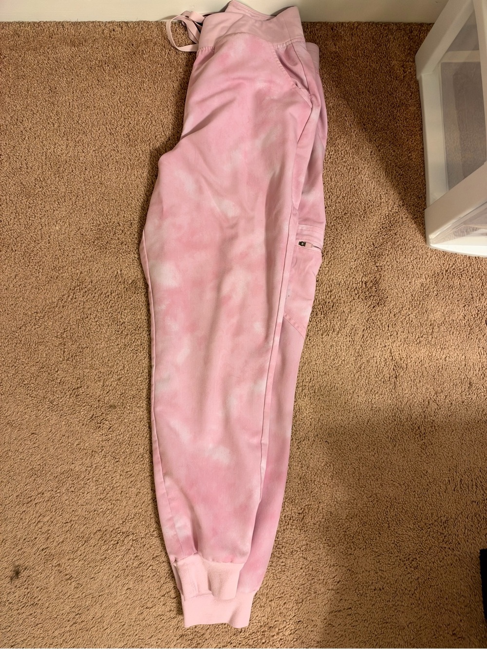 Pink Tie-Dye Jogger Scrub Pants